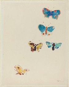 Five Butterflies, c. 1912. Creator: Odilon Redon.