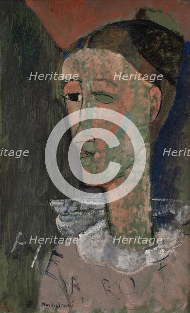 Self-Portrait as Pierrot, 1915. Creator: Amadeo Modigliani.