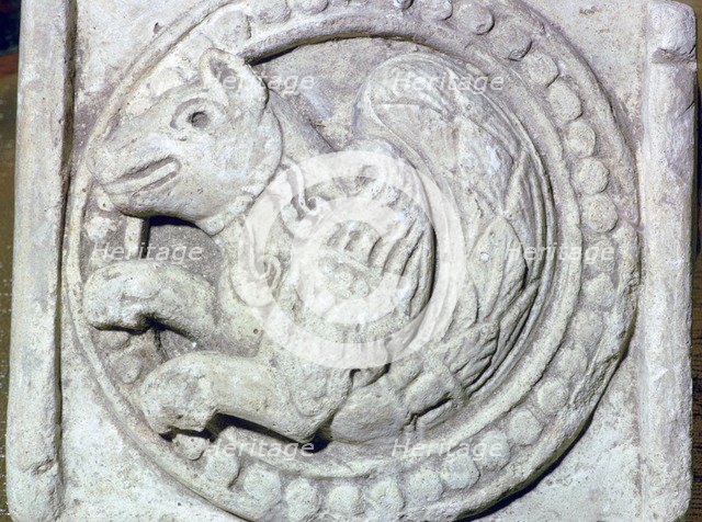 Sassanid plaque showing a monster. Artist: Unknown