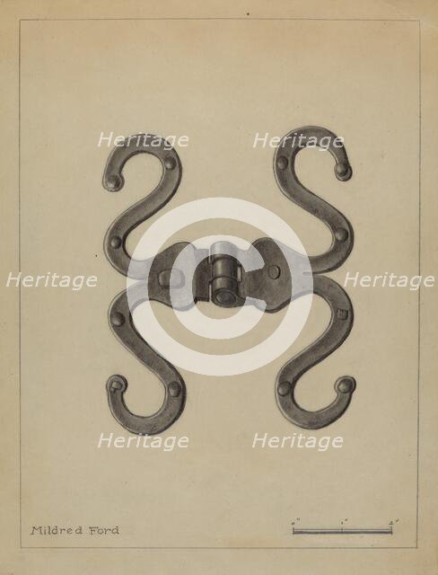 Pa. German Hinge, c. 1936. Creator: Mildred Ford.