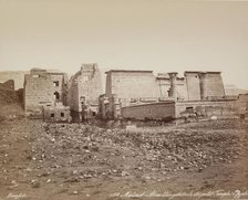 Madinet Habu, General View of Mortuary Temple of Ramesses III. Luxor, West Bank, 19th century. Creator: Maison Bonfils.