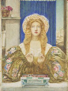 A young woman opening a jewel casket. Creator: Macallan Swan, Alice (1864-1939).