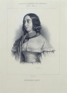 Portrait of George Sand. Creator: Julien, Bernard Romain (1802-1871).