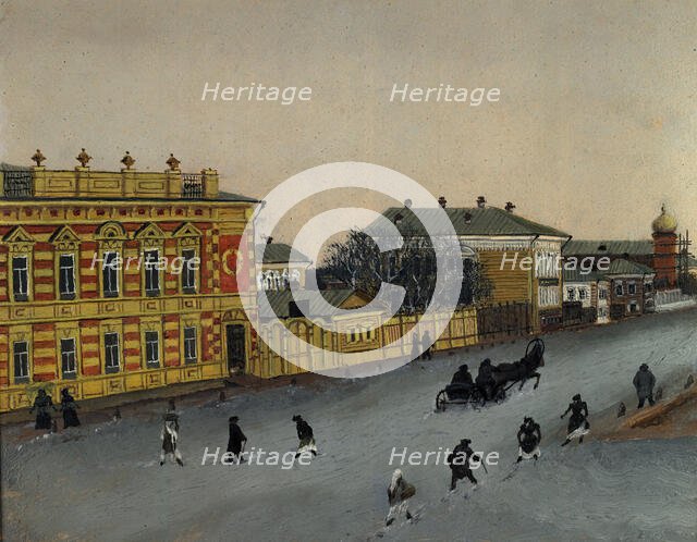 View of the Magistratskaia Street During Mud, 1880-1897. Creator: Pavel Mikhailovich Kosharov.