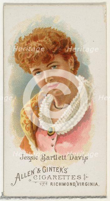 Jessie Bartlett Davis, from World's Beauties, Series 1 (N26) for Allen & Ginter Cigarettes..., 1888. Creator: Allen & Ginter.