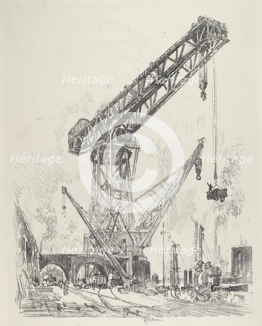 Made in Germany, the Great Crane, 1916. Creator: Joseph Pennell.