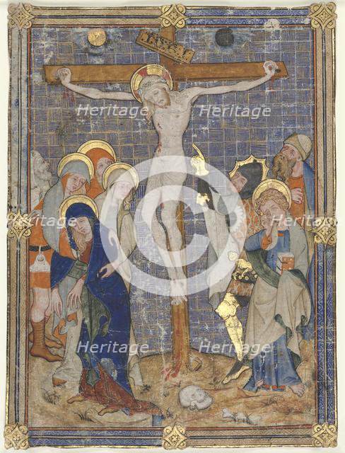 Single Miniature Excised from a Missal: The Crucifiction, c. 1385-1390. Creator: Unknown.