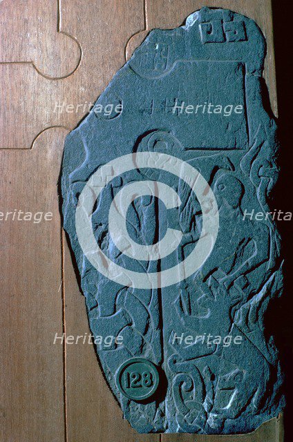 Thorwald's Cross-slab, a Viking cross slab showing Ragnarok, 10th century. Artist: Unknown