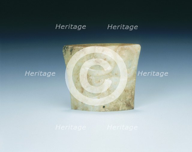 Jade sword scabbard chape, Western Han dynasty, China, 206 BC-8 AD. Artist: Unknown