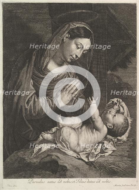 La Vierge adorent l'Enfant Jesus. Creator: Jean Morin.