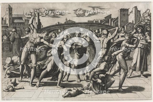 The Massacre of the Innocents (Without the Fir Tree), c. 1513-1515. Creator: Marcantonio Raimondi (Italian, 1470/82-1527/34).