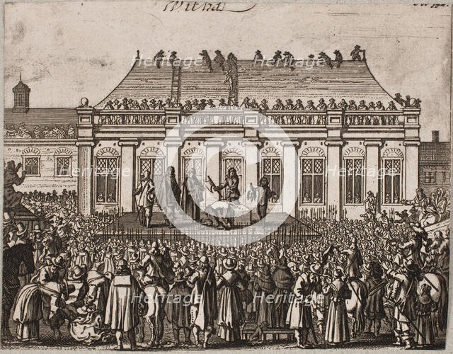 The Beheading of Charles I outside the Banqueting House, Whitehall, London. Creator: Rothgiesser, Christian Lorenzen (?-1659).