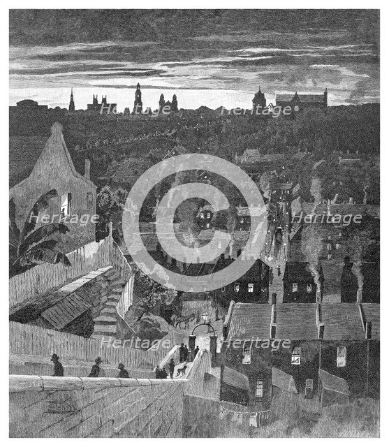A glimpse of Sydney from Darlinghurst, New South Wales, Australia, 1886.Artist: W Mollier