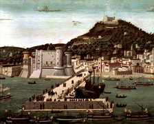 Return to port of the fleet of King Ferdinand I of Naples, the Battle of Ischia (07/06/1464) agai…