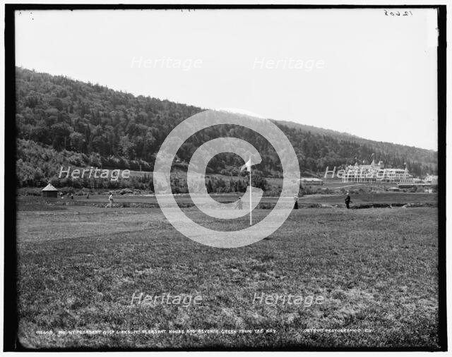 Mount Pleasant golf links, Mt. Pleasant House and seventh green from tee no. 7, c1890-1901. Creator: Unknown.