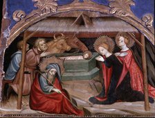 Altarpiece of Saint James the Greater, detail of the table of the Nativity, tempera on wood, in t…
