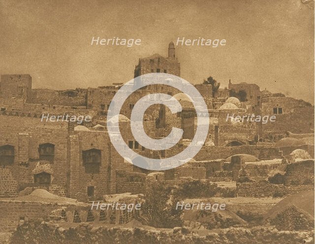 Vue de la Mosquée d'El-Melouyeh et d'un quartier de Jérusalem, August 1850. Creator: Maxime du Camp.