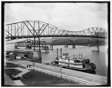 Bridge over the Mississippi, Winona, Minn., c1898. Creator: Unknown.