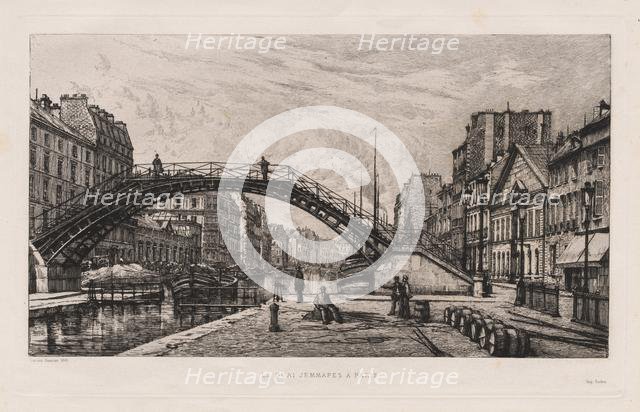 Le Quai Jemmapes à Paris, 1881. Creator: Lucien Gautier (French, 1850-1925).