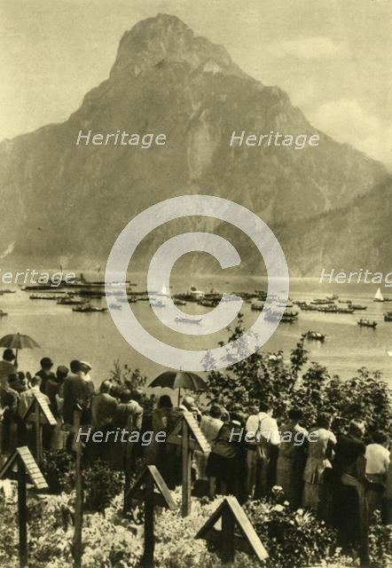 Traunstein and Traunsee, Upper Austria, c1935.  Creator: Unknown.