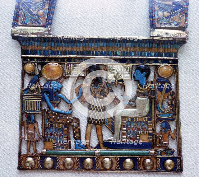 Pectoral jewel from the tomb of Tutankhamun, Ancient Egyptian, c1325 BC. Artist: Unknown