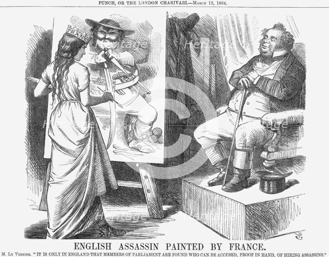 'English Assassin Painted by France', 1864. Artist: John Tenniel