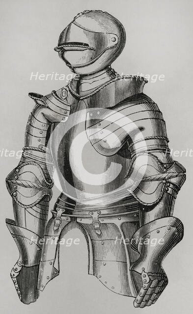 15th century flat armour, French, 1877.  Creator: Unknown.