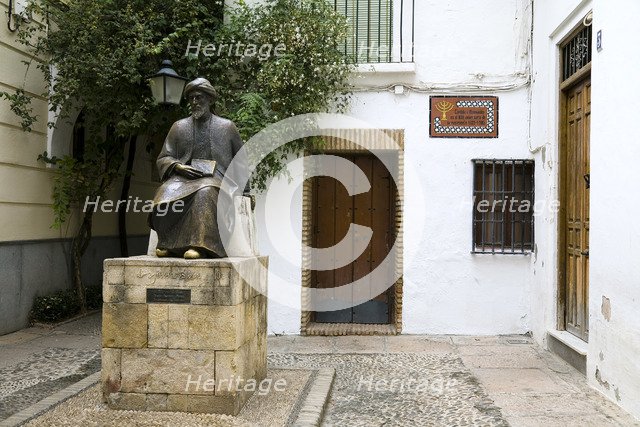 Statue of Maimonides, Jewish Quarter, Cordoba, Spain, 2007. Artist: Samuel Magal