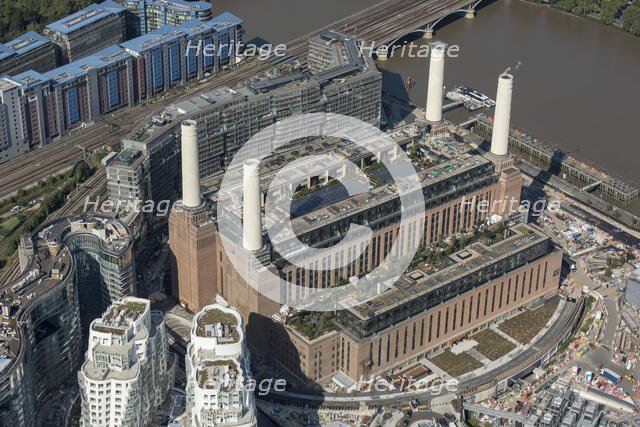 The former Battersea Power Station undergoing renovations, Nine Elms, London, 2021 Creator: Damian Grady.