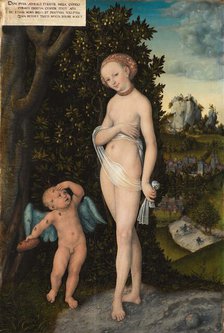 Venus with Cupid as a honey thief, 1530. Creator: Cranach, Lucas, the Elder (1472-1553).