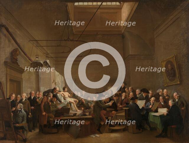 The Drawing Gallery of the Felix Meritis Society, 1801. Creator: Adriaan De Lelie.