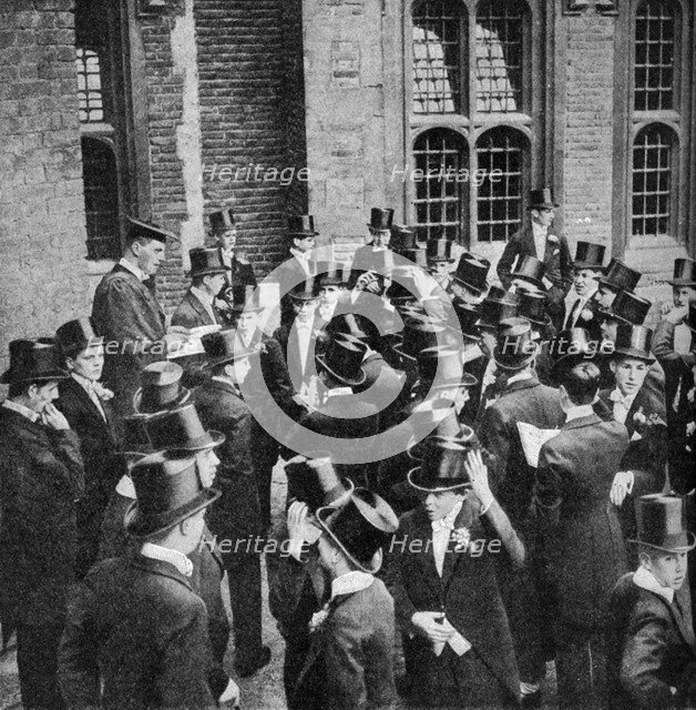 Roll call of Etonians on the 4th June, Berkshire, c1922. Artist: Unknown