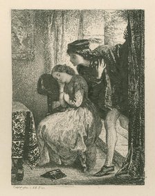 The Stolen Kiss, 1850. Creator: Charles West Cope.