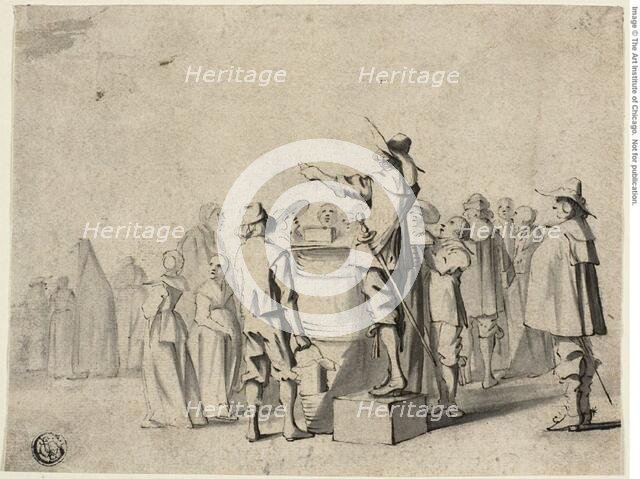 The Charlatan (recto), and Two Standing Figures (verso), n.d. Creators: Gerard Terborch II, Unknown.