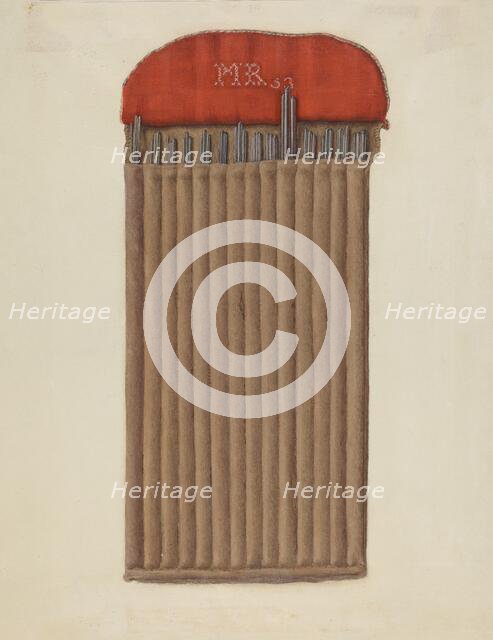 Shaker Case for Knitting Needles, 1935/1942. Creator: Helen E. Gilman.