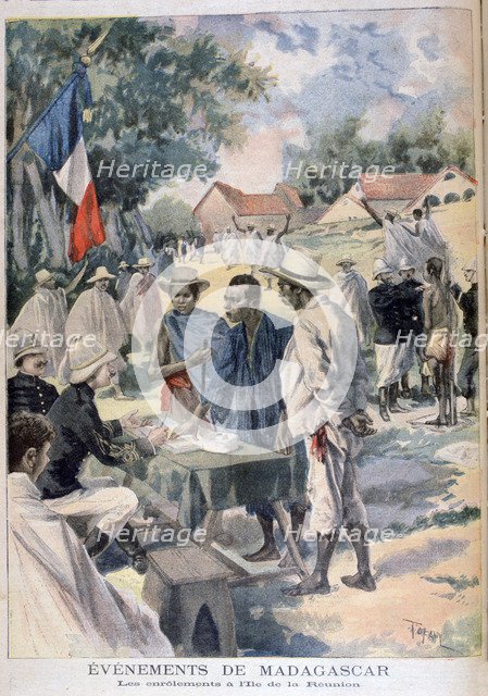 Enlisting Natives on the Island of La Reunion, 1895. Artist: Oswaldo Tofani