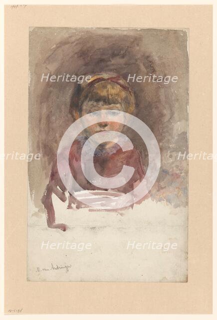 Portrait of a child from the front, 1874-1918. Creator: Martinus van Andringa.