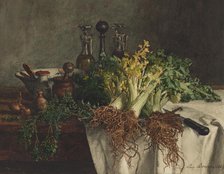 Still Life with Celery, 1865. Creator: Leon Bonvin.