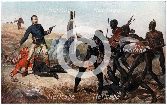Incident at the Battle of Isandlwana, Anglo-Zulu War, 22 January 1879. Artist: Charles Edwin Fripp