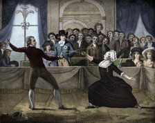 'Fencing Match Between Mademoiselle La Chevaliere D'Eon De Beaumont and Monsieur De Saint George, 17 Artist: Victor Marie Picot.