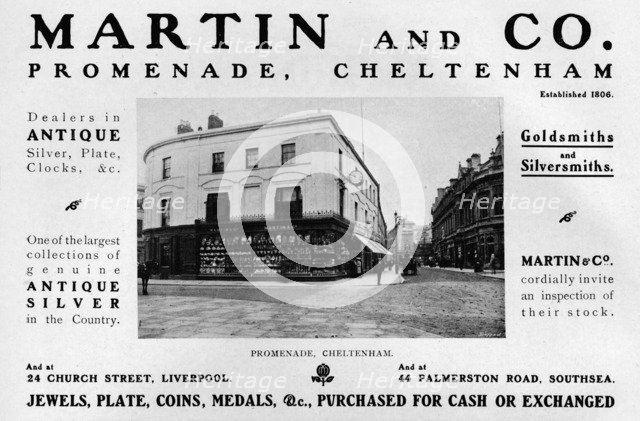 'Martin and Co., Promenade, Cheltenham', 1909. Artist: Unknown.