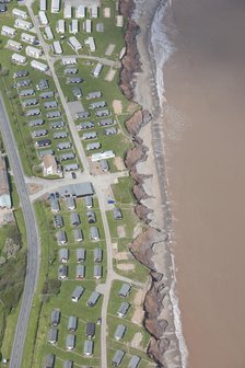 A holiday park threatened by coastal erosion, Withernsea, East Riding of Yorkshire, 2016. Creator: Dave MacLeod.