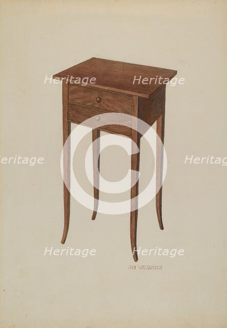 Table, c. 1940. Creator: Jack Williamson.