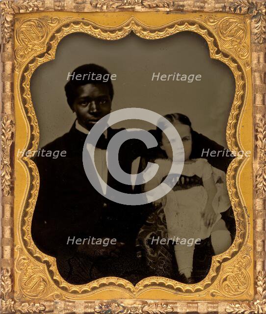 Portrait of a Man with Child, 1850s. Creator: Unknown.