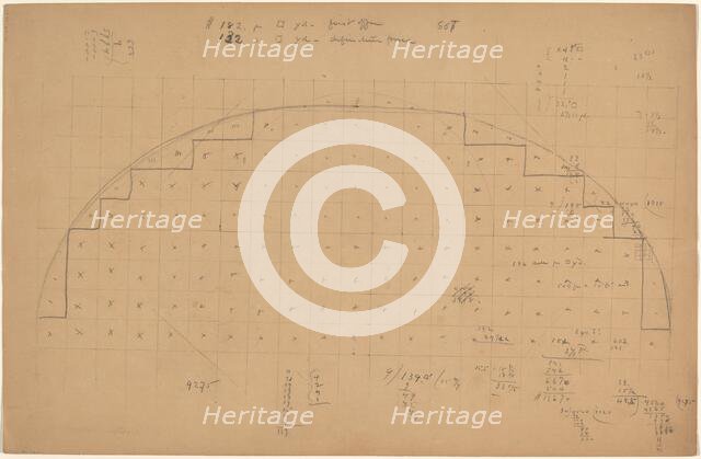 Diagram of a Lunette [verso], 1890/1897. Creator: Charles Sprague Pearce.