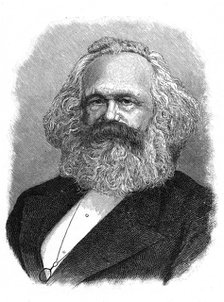 Karl Marx, 19th century German political, social and economic theorist. Artist: Unknown