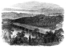 The War in America: the Chain-Bridge across the Potomac above Georgetown, looking towards..., 1861. Creator: Unknown.