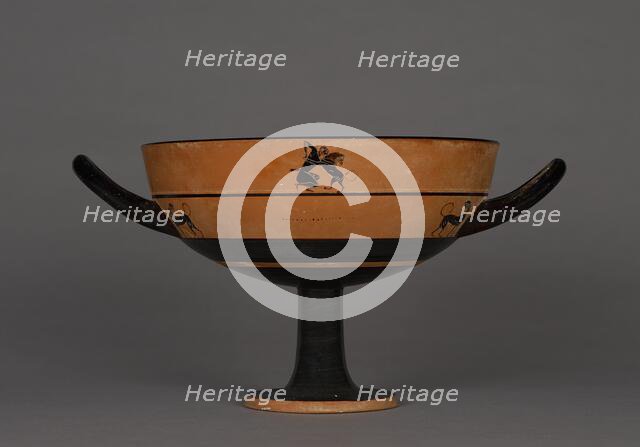 Attic Black-Figure Lip Cup, about 550 BC. Creator: Phrynos Painter.