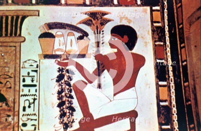 Wall Painting, Detail, Servant with Offerings, Chapel of Menna, Thebes Artist: Unknown