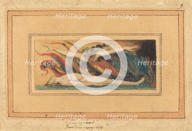 The Soul Hovering Over the Body [from Marriage of Heaven and Hell," plate 14], c. 1796. Creator: William Blake.